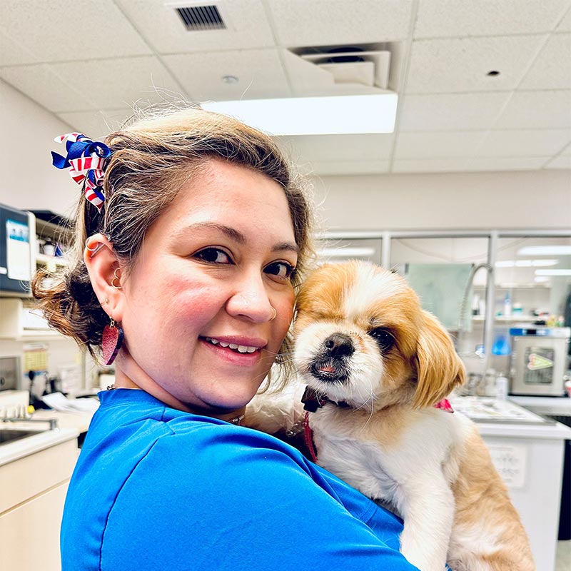 Holding one of our patients