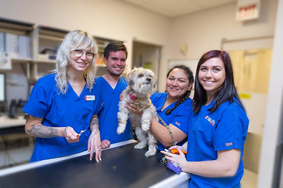 Our team with one of our patients